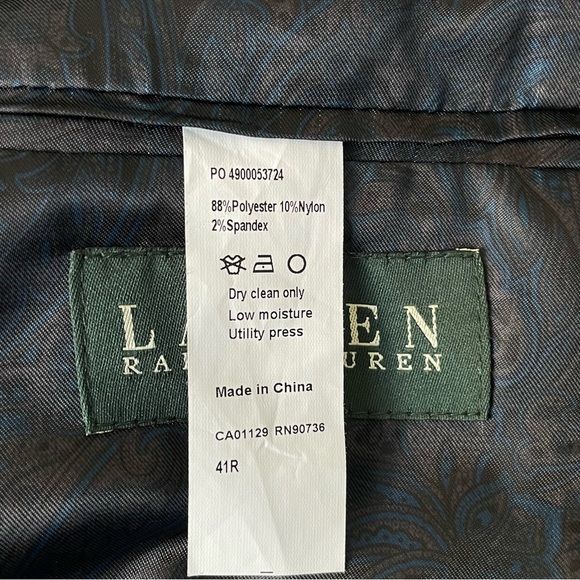 Lauren Ralph Lauren Navy Corduroy 2-Button Sport Coat Blazer Jacket nbnn - Picture 15 of 16